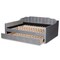 Baxton Studio Lennon Modern and Contemporary Grey Velvet Fabric Full Size Daybed with Trundle 186-11470-Zoro - alternate 7